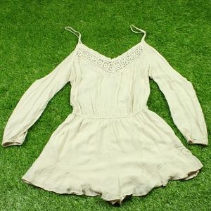 Ladies' Ecote Romper Long Sleeve Size S Cream